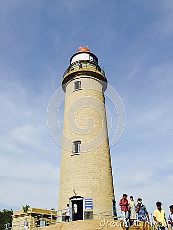 Mahabalipuram lighthouse Tamil Nadu, India. Editorial Stock Photo