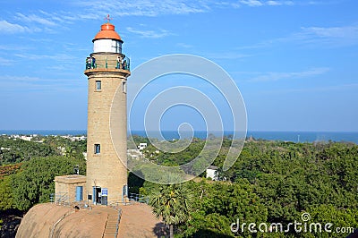 Mahabalipuram Lighthouse Stock Photo