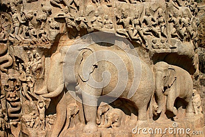 Mahabalipuram wall Stock Photo