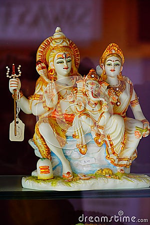 Mahadev parvati and Ganesh Shiv family images Editorial Stock Photo