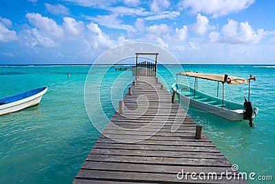 Mahahual Caribbean beach in Costa Maya Stock Photo