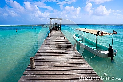 Mahahual Caribbean beach in Costa Maya Stock Photo