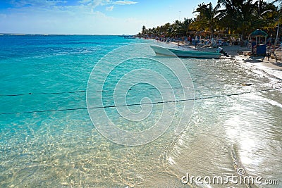 Mahahual Caribbean beach in Costa Maya Stock Photo