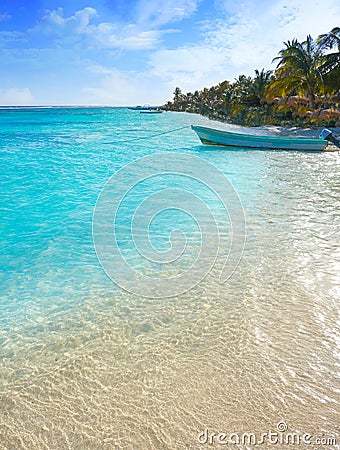 Mahahual Caribbean beach in Costa Maya Stock Photo