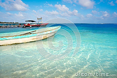 Mahahual Caribbean beach in Costa Maya Stock Photo