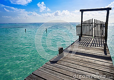 Mahahual Caribbean beach in Costa Maya Stock Photo