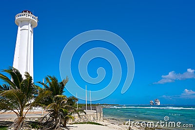 Mahahual lighthouse in Costa Maya Mexico Stock Photo