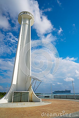 Mahahual lighthouse in Costa Maya Mexico Stock Photo