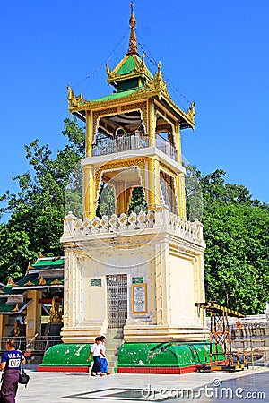 Mahamuni Buddha Temple`s Tower, Mandalay, Myanmar Editorial Stock Photo