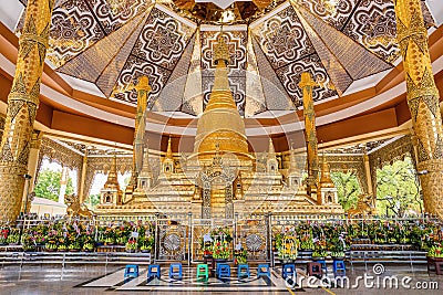 Mahar Shwe Thein Daw pagoda locate in Kyaukse, Mandalay, Myanmar, most famous for Myanmar people to grant wishes of its Stock Photo