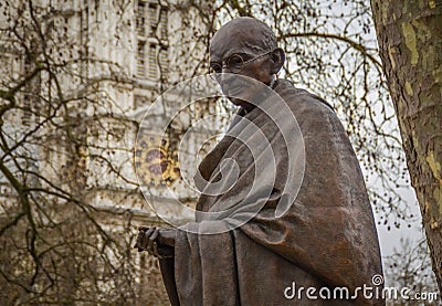 Mahatma Gandhi statue, Parliament Square Editorial Stock Photo