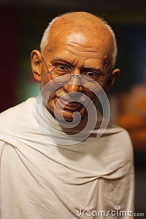 Mahatma Ghandi waxwork exhibit Editorial Stock Photo