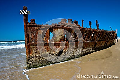 Maheno Shipwreck Stock Photo