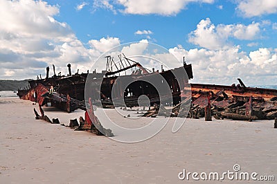 Maheno Shipwreck Stock Photo