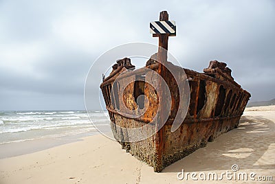 Maheno Shipwreck Stock Photo