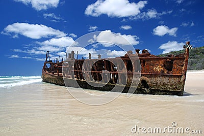 Maheno Shipwreck Stock Photo