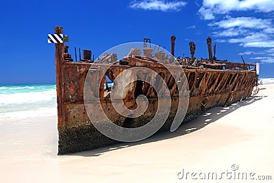 Maheno Shipwreck Stock Photo