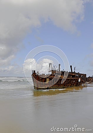 Maheno Shipwreck Stock Photo