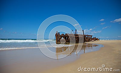 Maheno Shipwreck Stock Photo