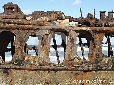 Maheno shipwreck Stock Photo