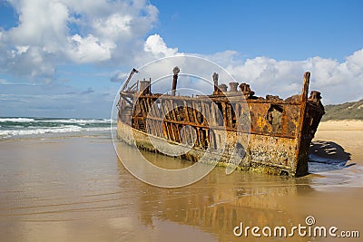 Maheno Shipwreck Stock Photo