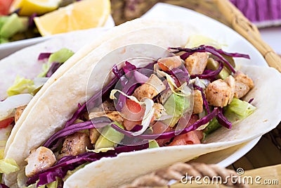 Mahi mahi fish soft taco Stock Photo