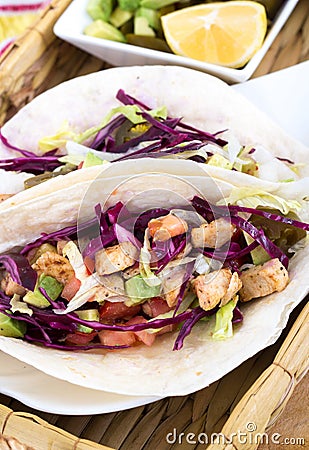 Mahi mahi fish soft taco Stock Photo