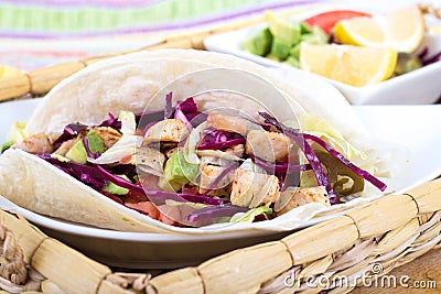 Mahi mahi fish soft taco Stock Photo