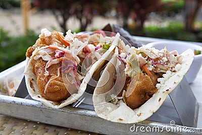 Mahi Mahi Fish Tacos Stock Photo