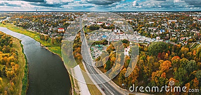 Mahiliou, Belarus. Mogilev Cityscape With Temple of the Holy Royal Martyrs and New Martyrs and Confessors of the 20th Stock Photo