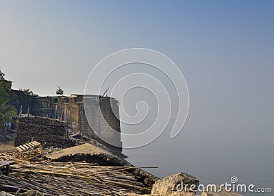 Mahim Fort in Mahim in Mumbai, Maharashtra. Overlooks Worli to the south, Bandra to the north and Mahim to the east. Currently in Stock Photo