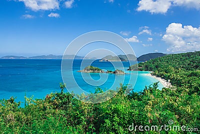 Maho Bay Stock Photo