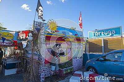 Maho Beach, Sint Maarten, Dutch Caribbean Editorial Stock Photo