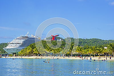 Mahogany Bay in Roatan, Honduras Editorial Stock Photo