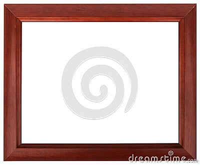 Mahogany picture frame isolated on white color. Stock Photo