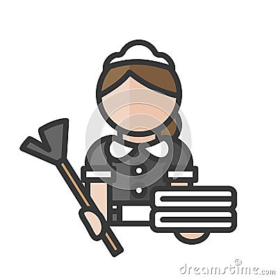 Maid avatar. Babysitter and cleaner. Profile user, person. People icon. Vector illustration Cartoon Illustration