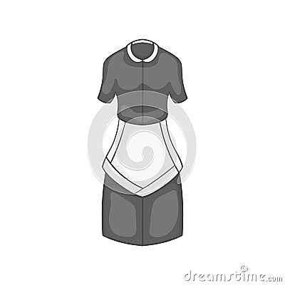 Maid costume icon, black monochrome style Vector Illustration