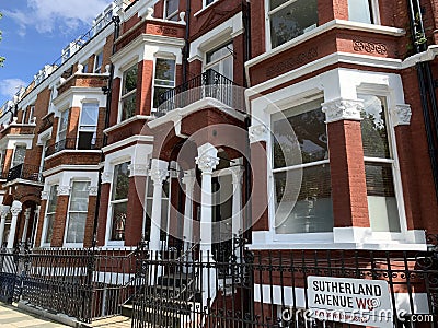 Sutherland Avenue in Little Venice Maida Vale London W9 England Editorial Stock Photo