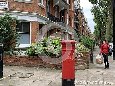 Biddulph Road typical houses in Maida Vale London W9 England Editorial Stock Photo