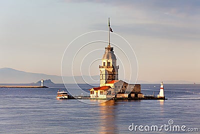 Maiden Tower in Istanbul, Turkey Stock Photo