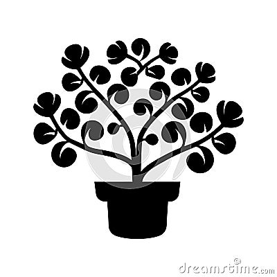 Maidenhair Fern plant Icon. Vector Illustration