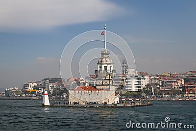 Maidens Tower in Istanbul, Turkey Editorial Stock Photo