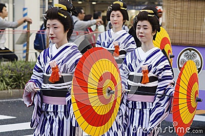 Maiko at Nagoya Festival, Japan Editorial Stock Photo