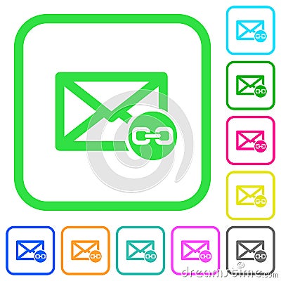 Mail attachment vivid colored flat icons Stock Photo