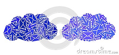 Mail Ways Mosaic Cloud Icons Vector Illustration