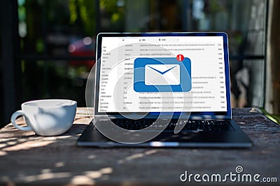 Mail Communication Connection message to mailing contacts phone Global Letters Concept Stock Photo