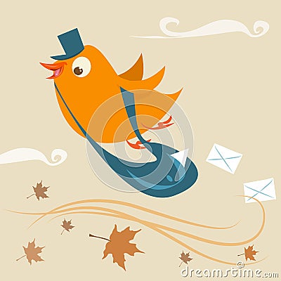 Mail delivery bird Stock Photo