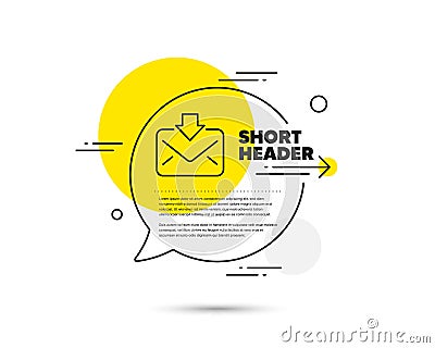 Mail download line icon. Incoming Messages correspondence sign. Vector Vector Illustration