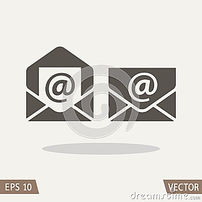 Mail flat icon set, envelope and e-mail symbol Vector Illustration