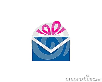 Mail Gift Icon Logo Design Element Vector Illustration